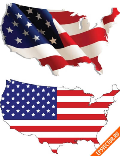 Флаг США в векторе